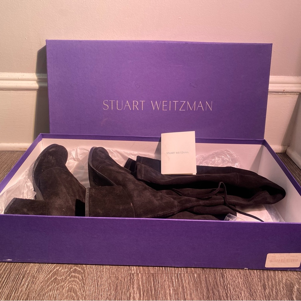 Stuart Weitzman Women's Dark Suede Over the Knee Boots